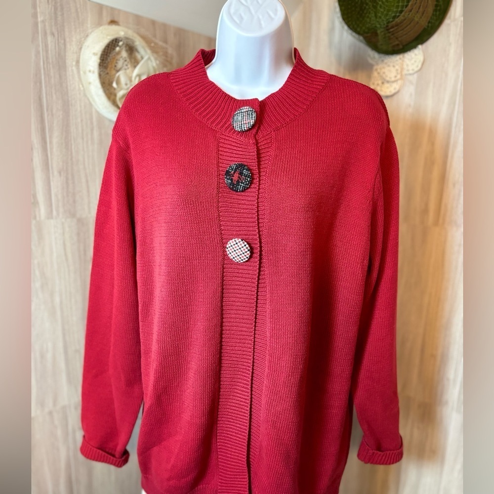 Nouveau Button Up Red Cardigan - Picture 2 of 8